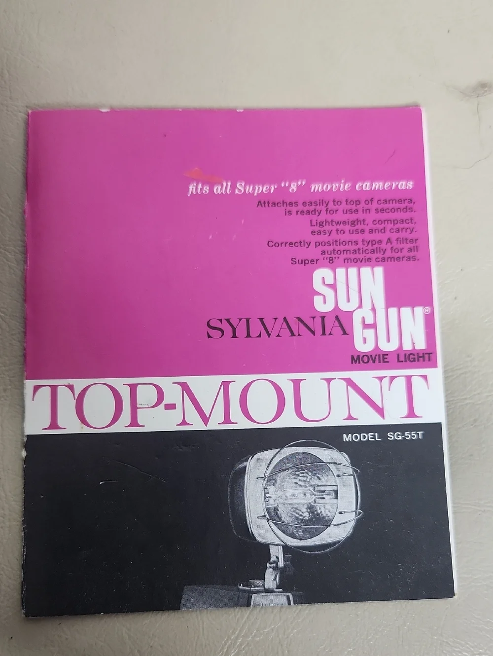 Vintage Collectable Sylvania Sun Gun Movie Light Model SG-55T W/ original box